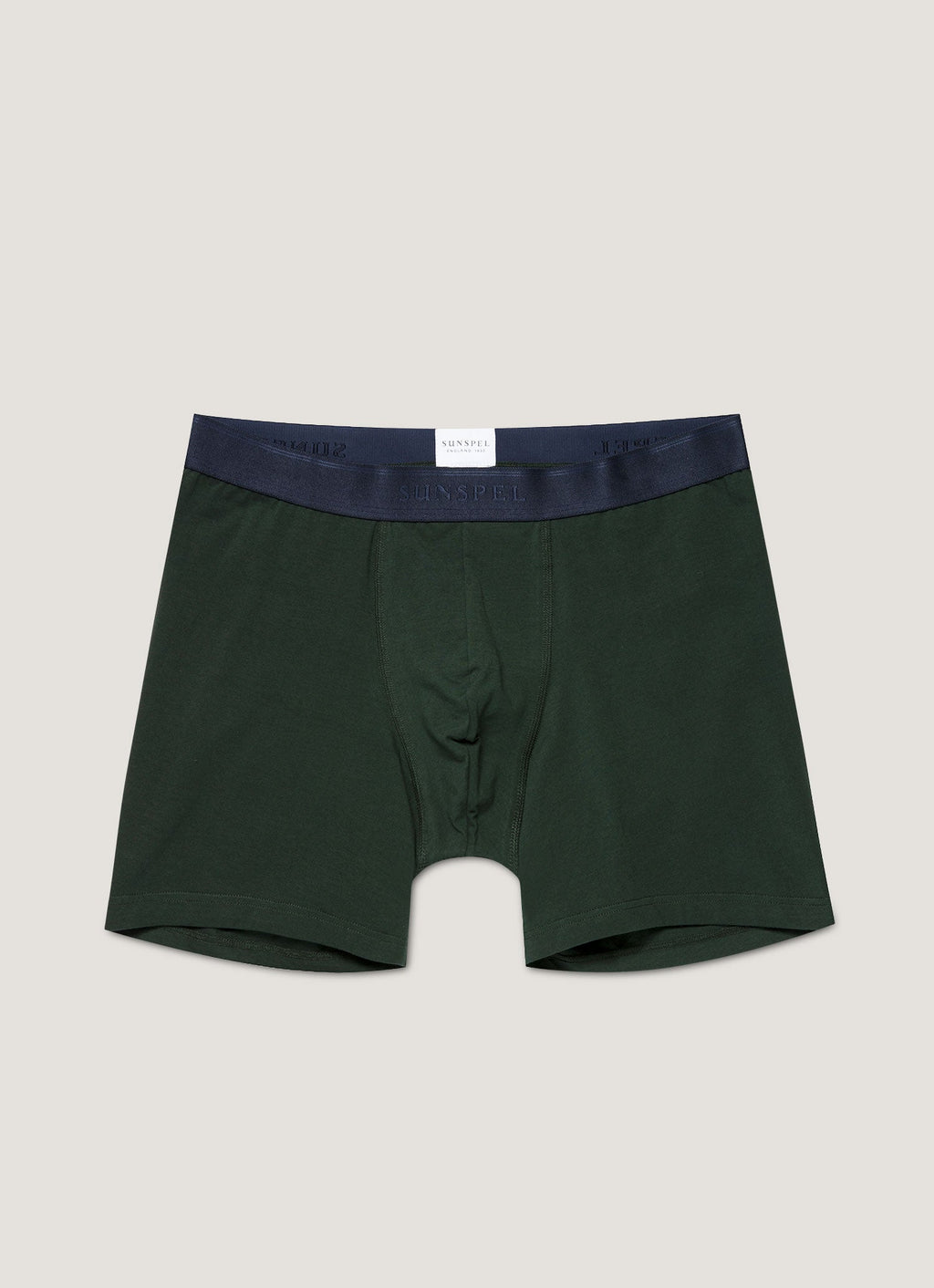 Caleçons Boxers Homme en Coton Extensible Vert Algue Taille Basse Coupe Athlétique