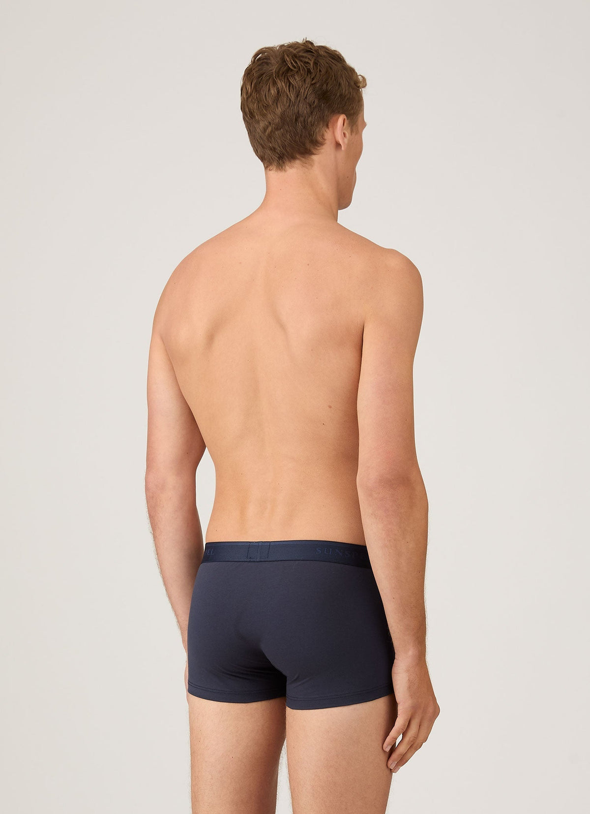 Caleçon court en coton stretch pour homme, bleu marine