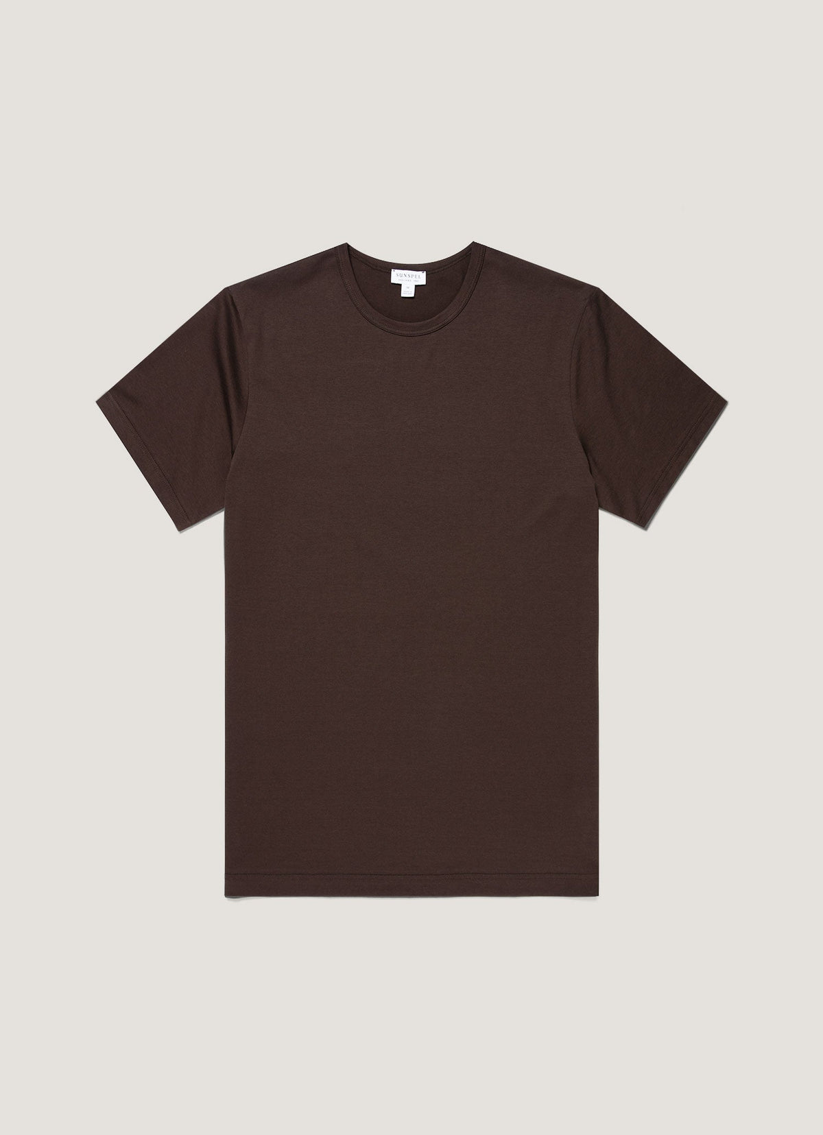 T-shirt en coton à manches courtes coupe slim marron chocolat foncé