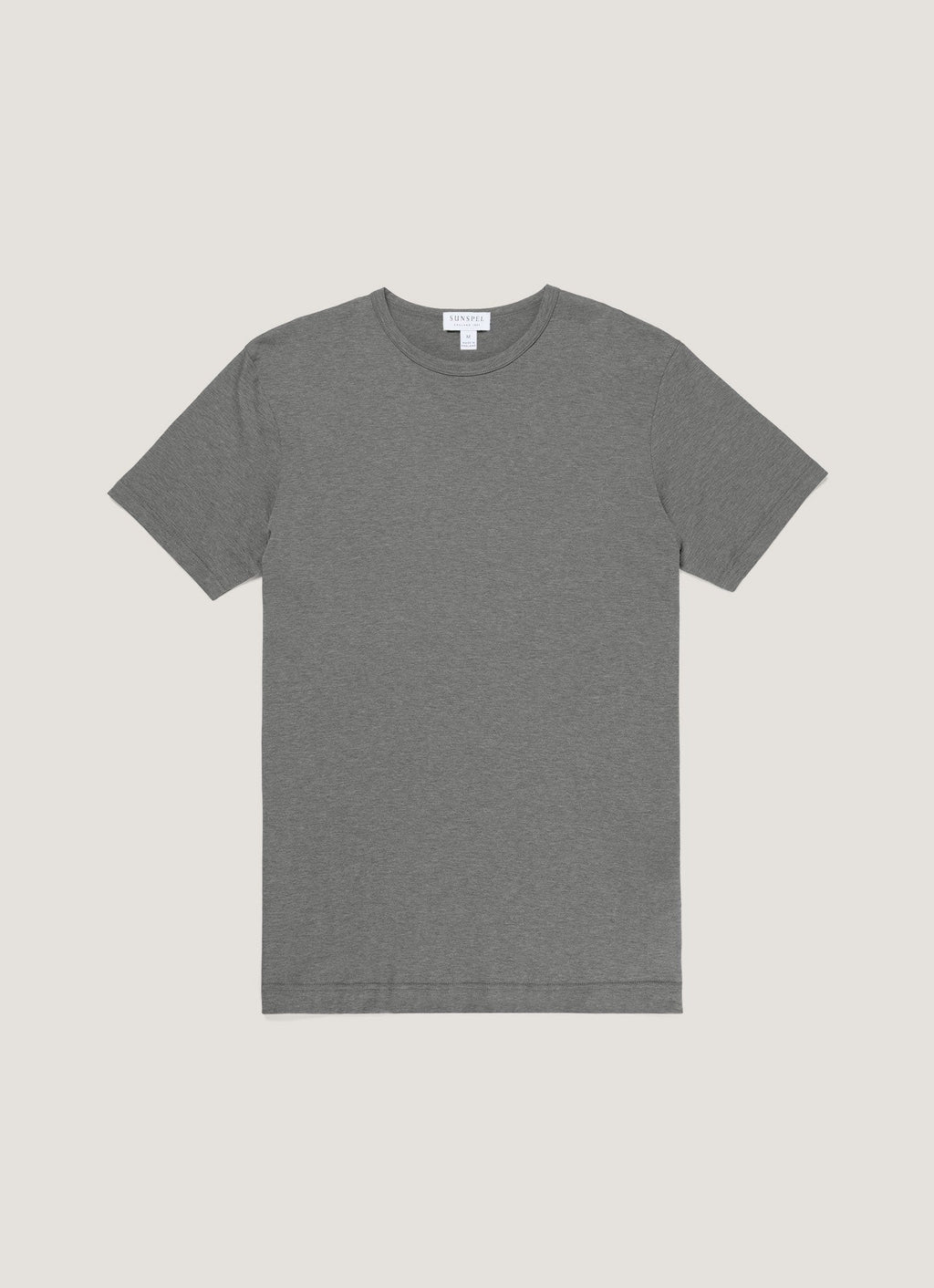 T-shirt col rond à manches courtes en coton anthracite pour homme