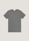 T-shirt col rond à manches courtes en coton anthracite pour homme