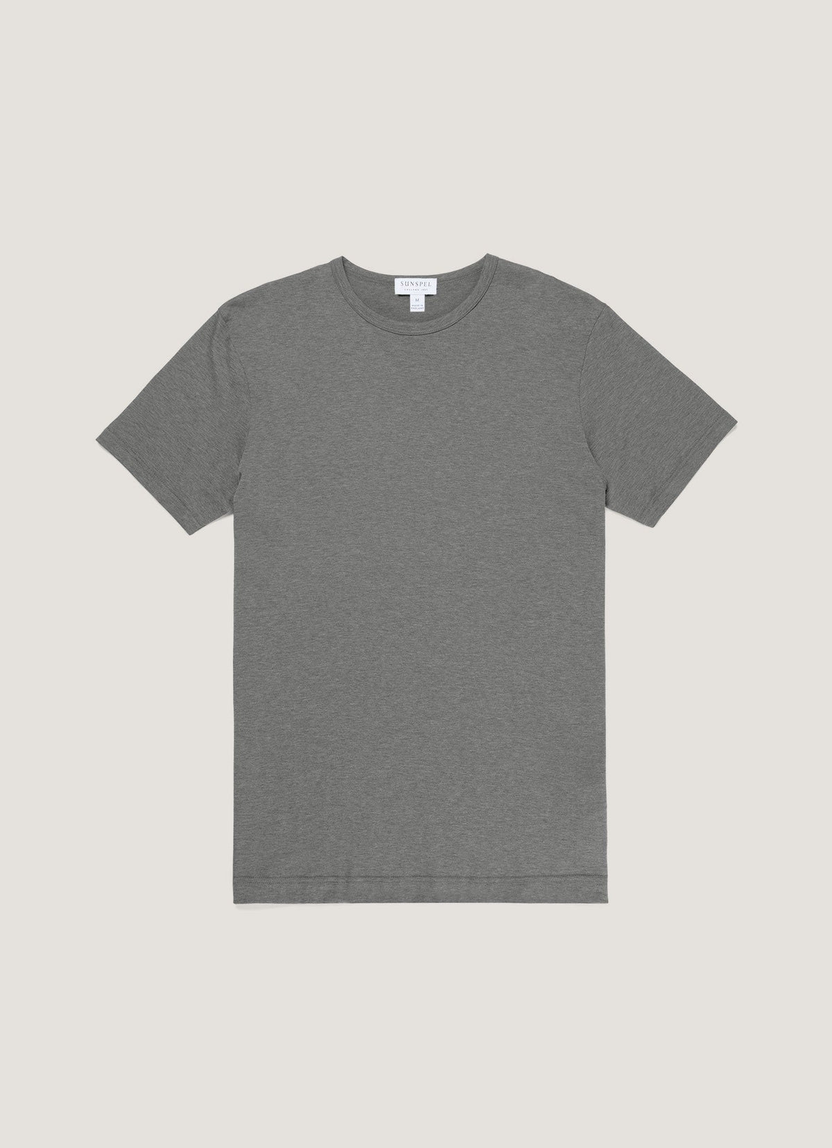 T-shirt col rond à manches courtes en coton anthracite pour homme