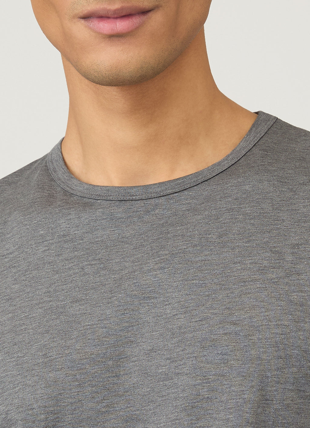 T-shirt col rond à manches courtes en coton anthracite pour homme