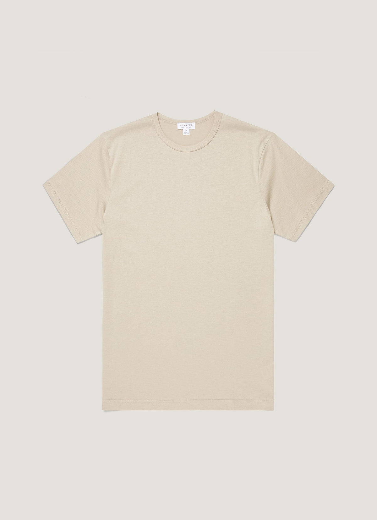 T-shirt col rond à manches courtes pour homme en coton gris cendré coupe ajustée