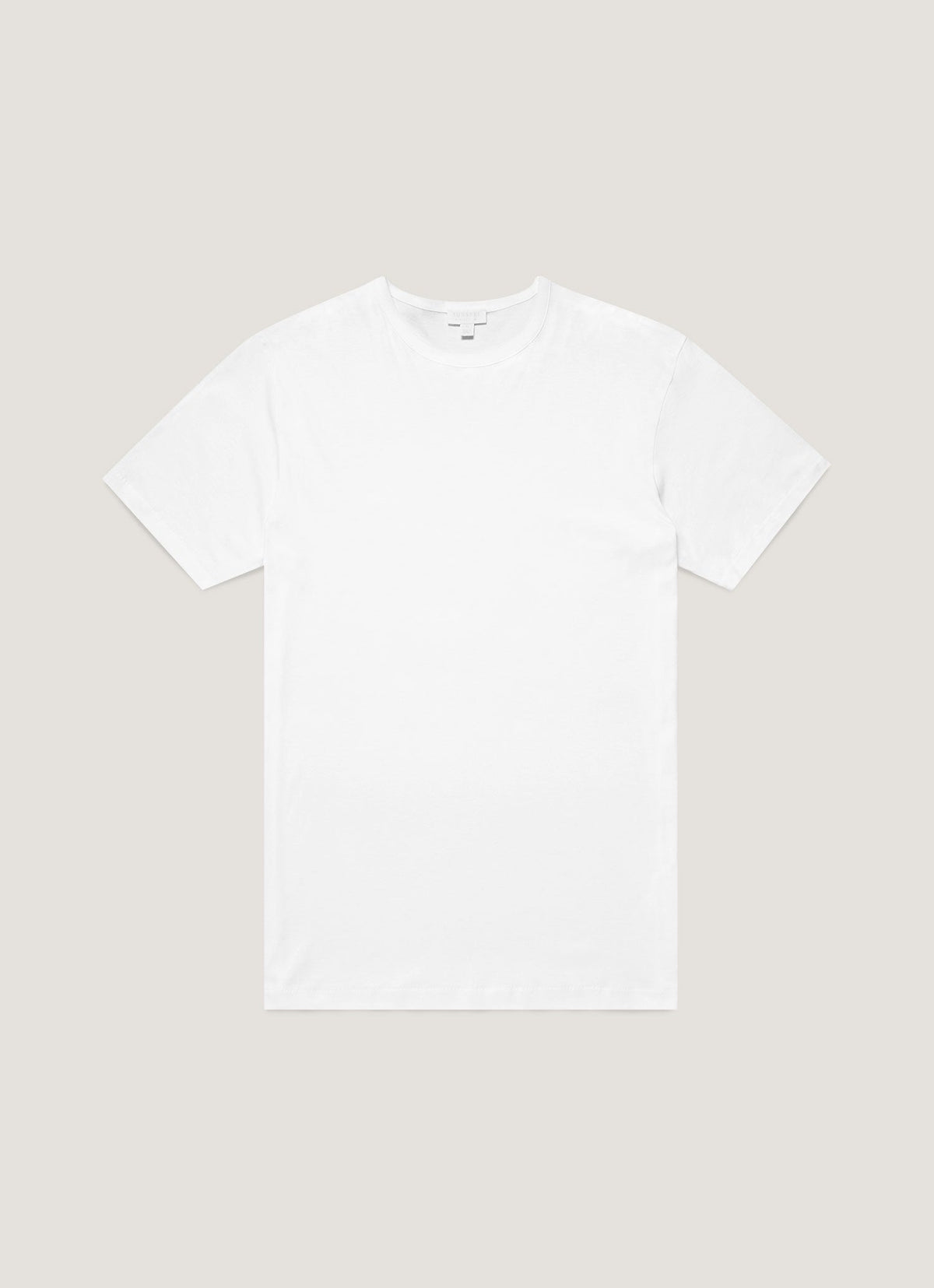 T-shirt en coton blanc à manches courtes et col rond coupe ajustée pour homme