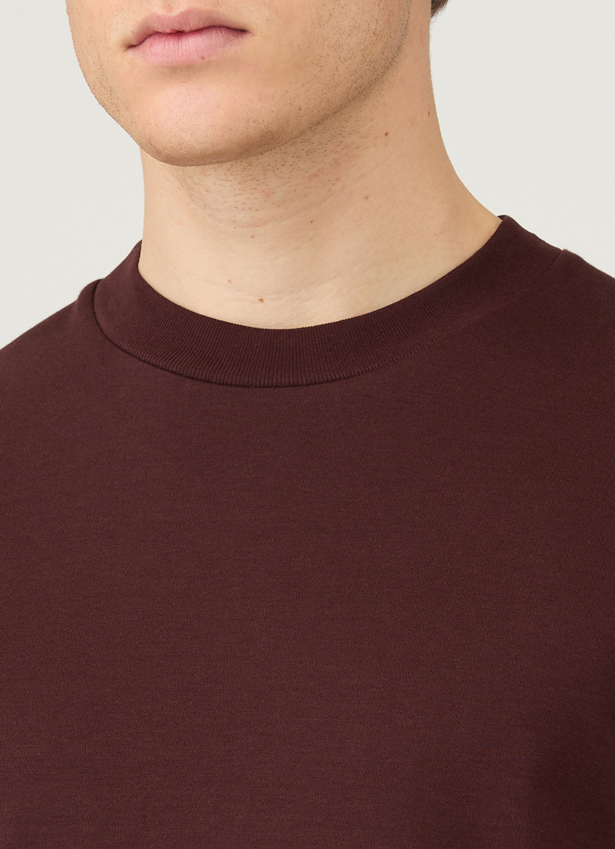 T-shirt homme manches longues coton épais coupe décontractée Rouge foncé