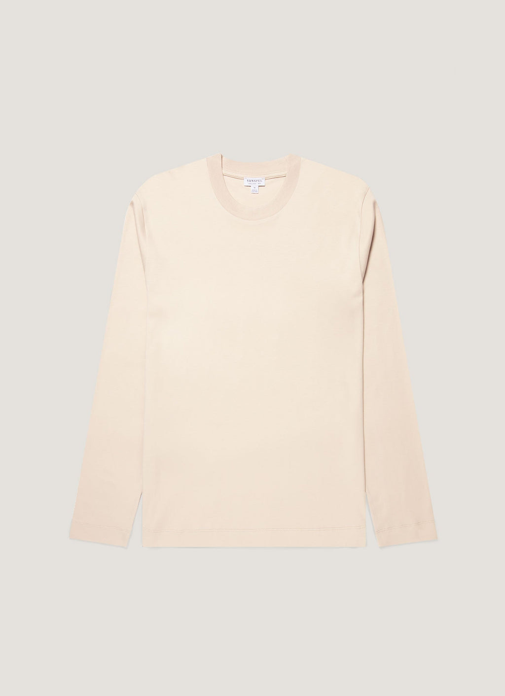 T-shirt homme à manches longues en coton épais écru