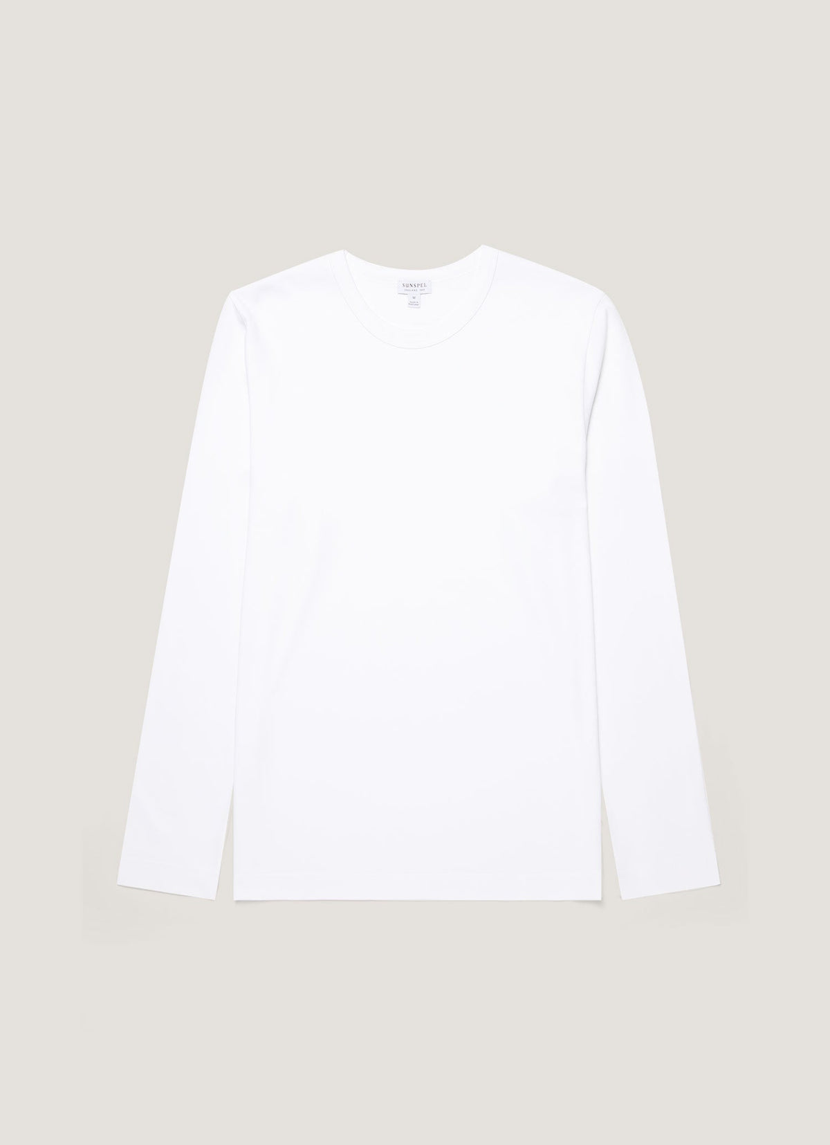 T-shirt épais à manches longues en jersey de coton blanc