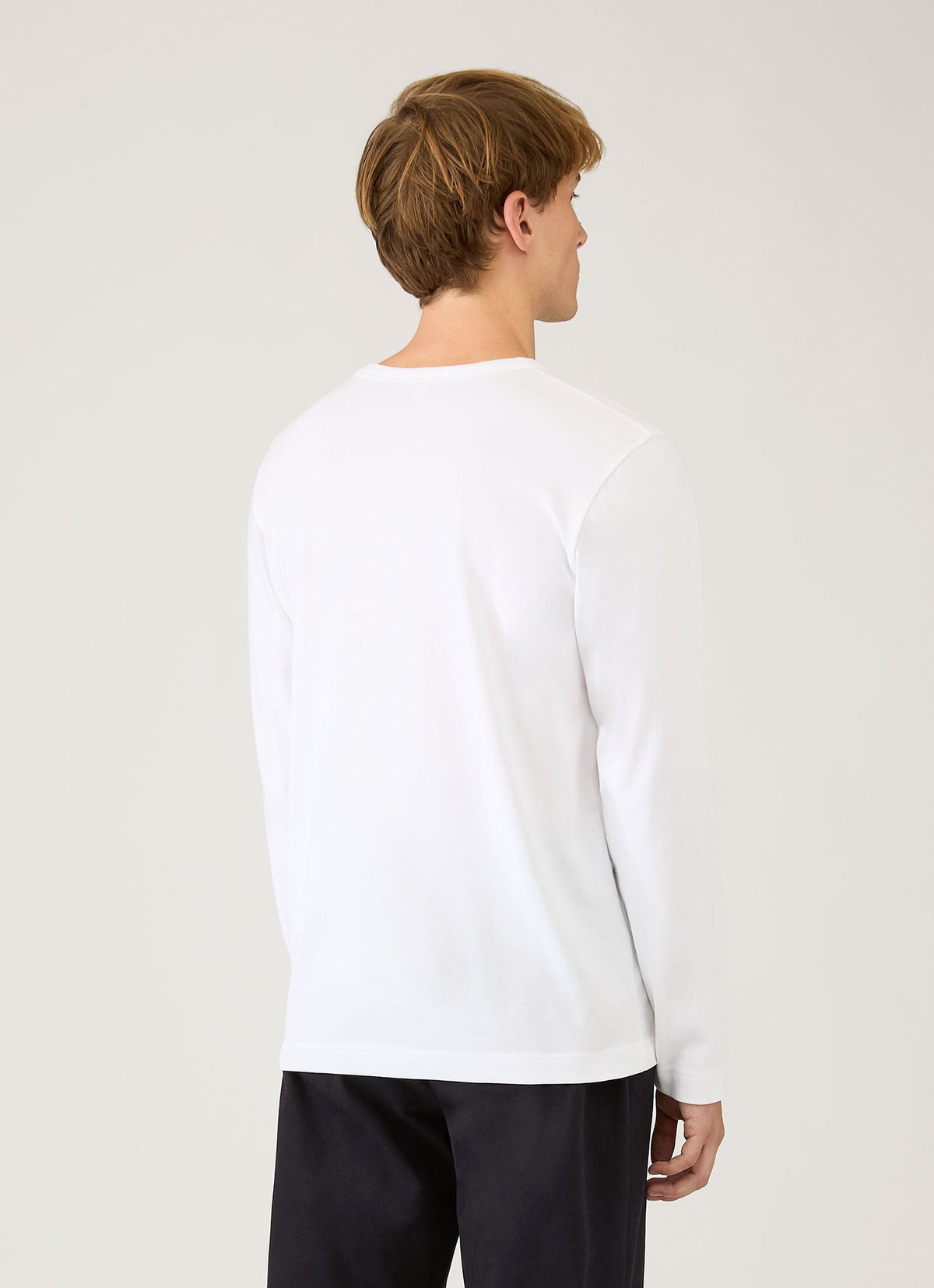 T-shirt épais à manches longues en jersey de coton blanc