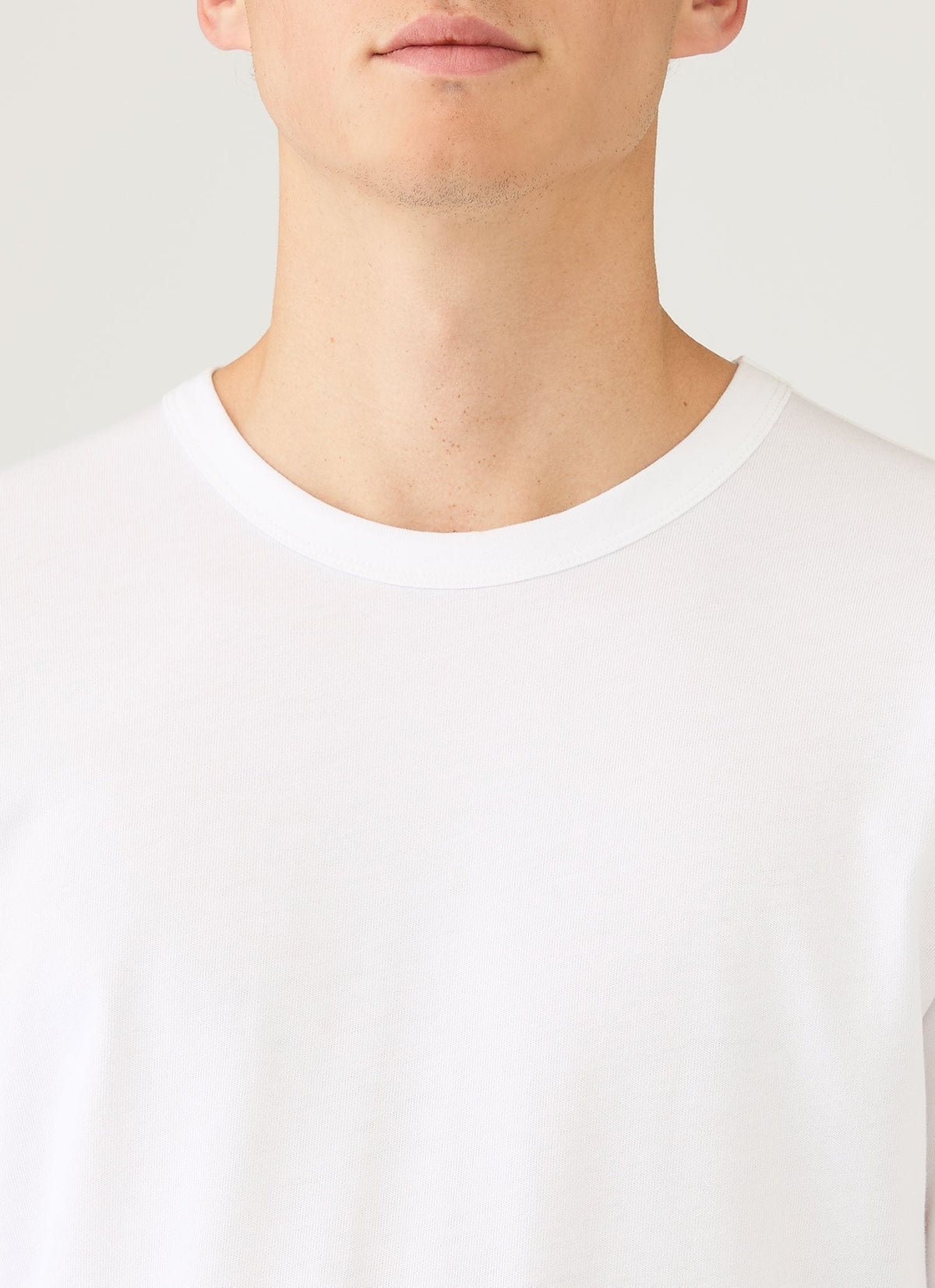 T-shirt épais à manches longues en jersey de coton blanc