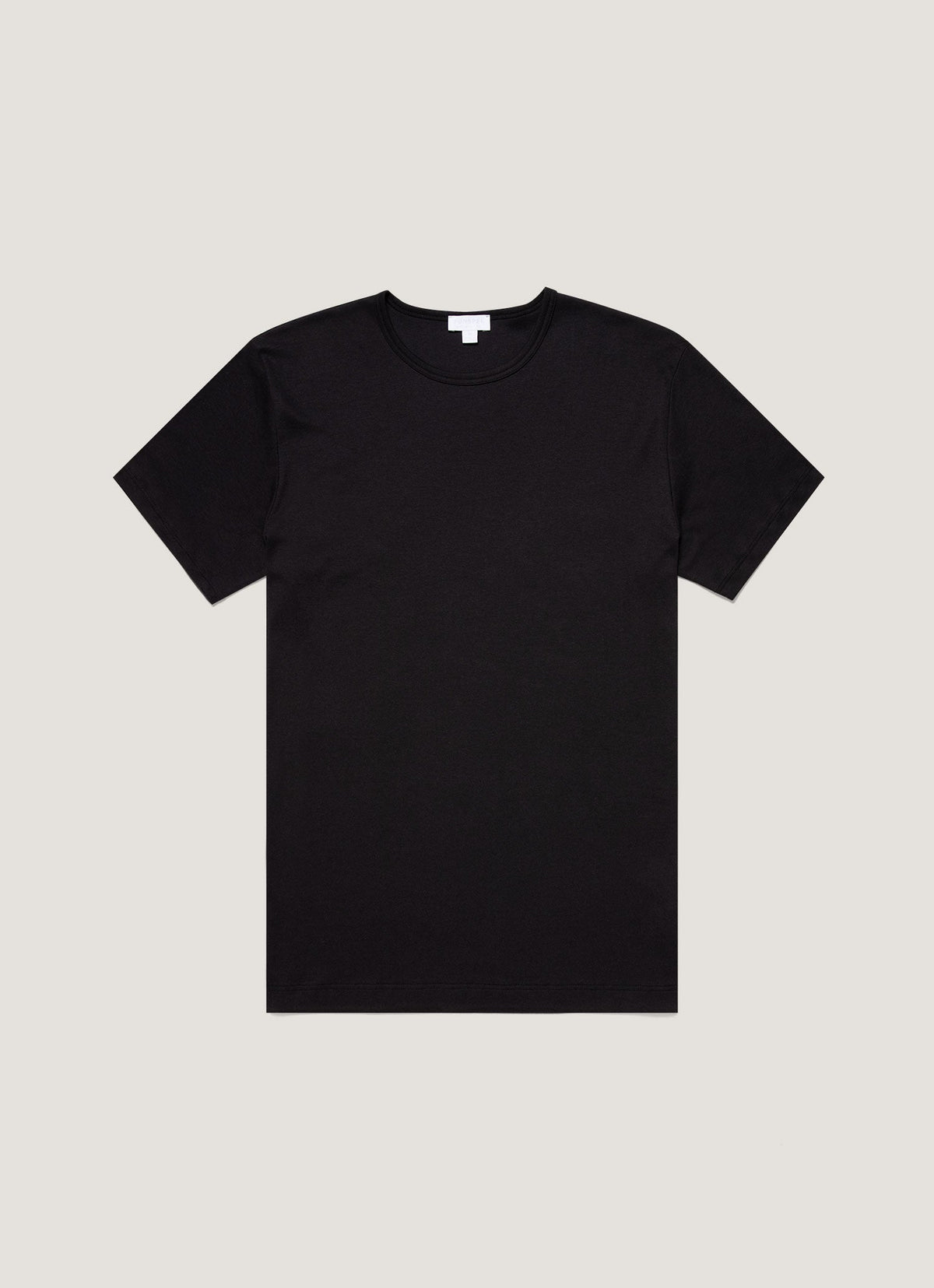 T-shirt noir à manches courtes et col rond en coton de qualité supérieure pour homme