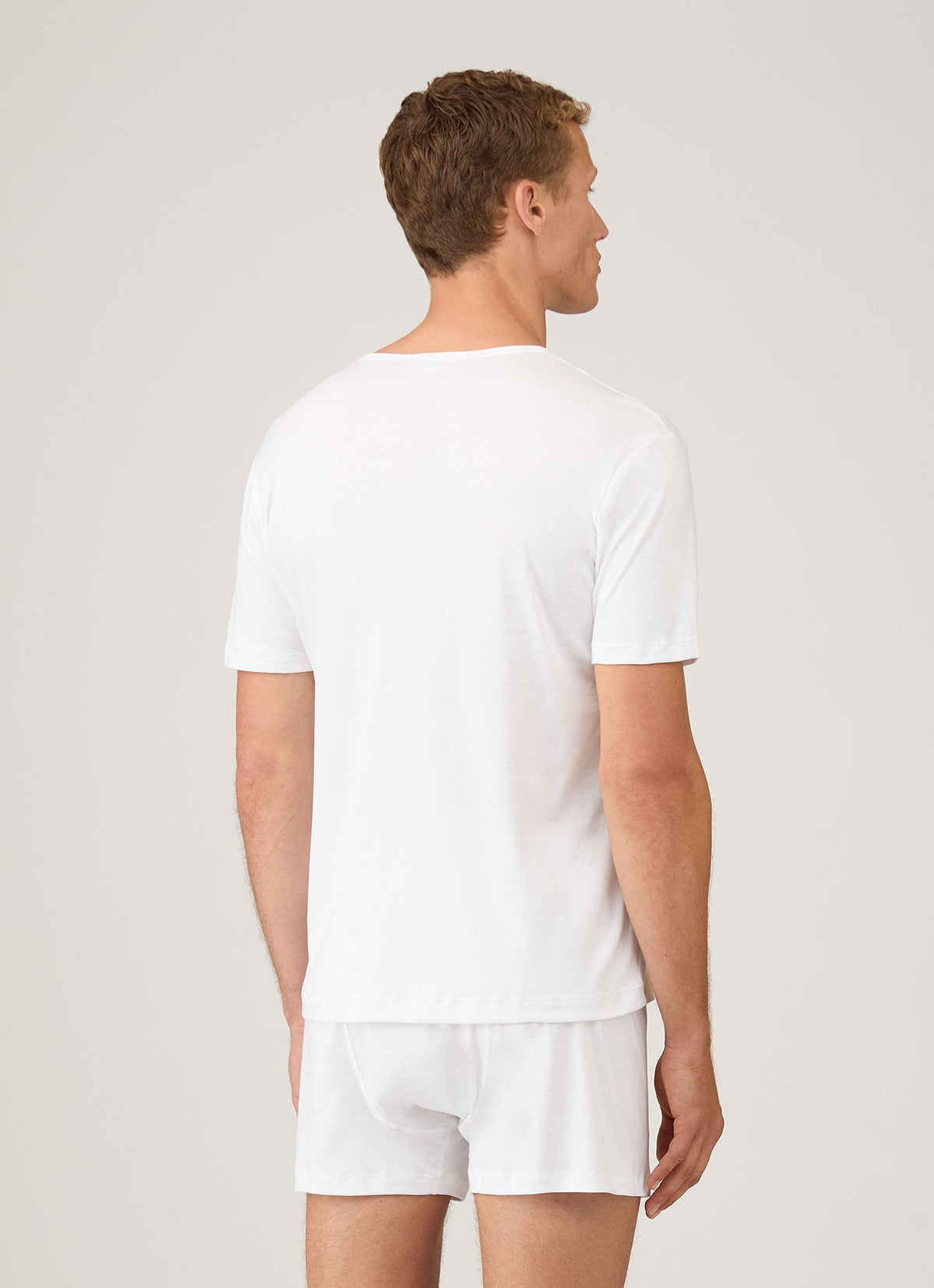 T-shirt Homme Léger et Doux en Coton Premium Blanc à Manches Courtes et Col Rond