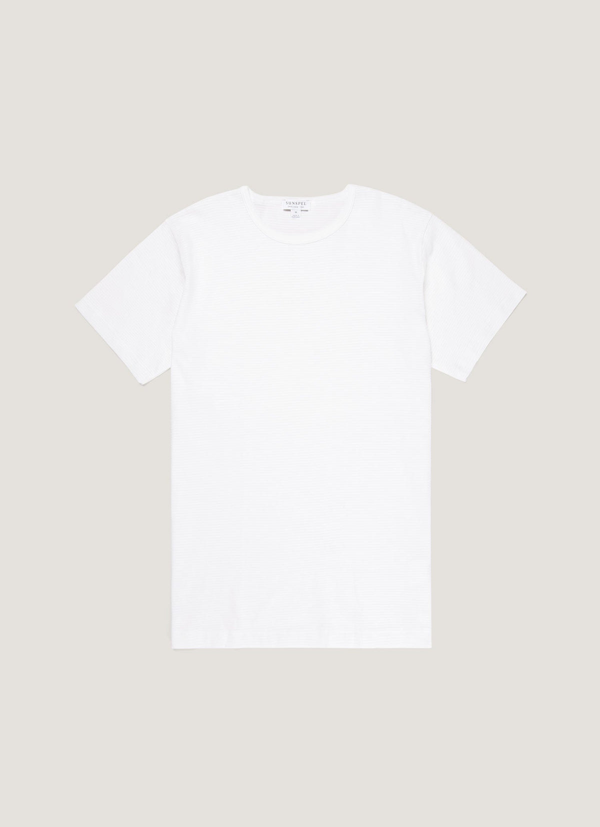 T-shirt de corps à col rond en coton cellulaire respirant blanc pour homme