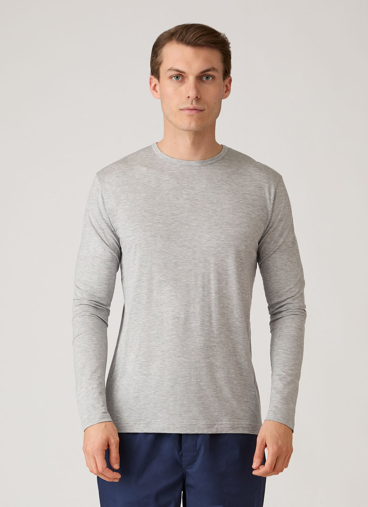 T-shirt homme à manches longues en Tencel™ gris chiné