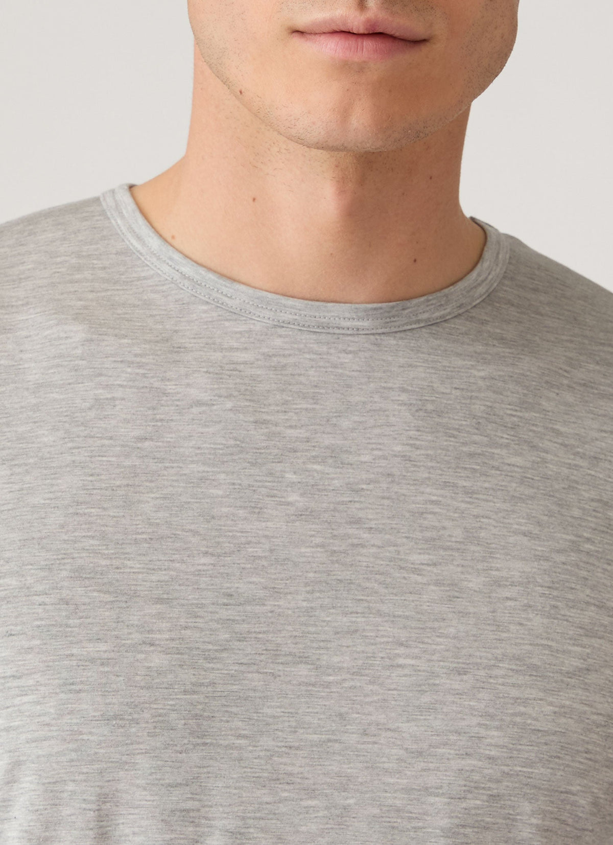 T-shirt homme à manches longues en Tencel™ gris chiné
