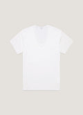 T-shirt col V premium pour homme, coton doux, coupe décontractée, blanc