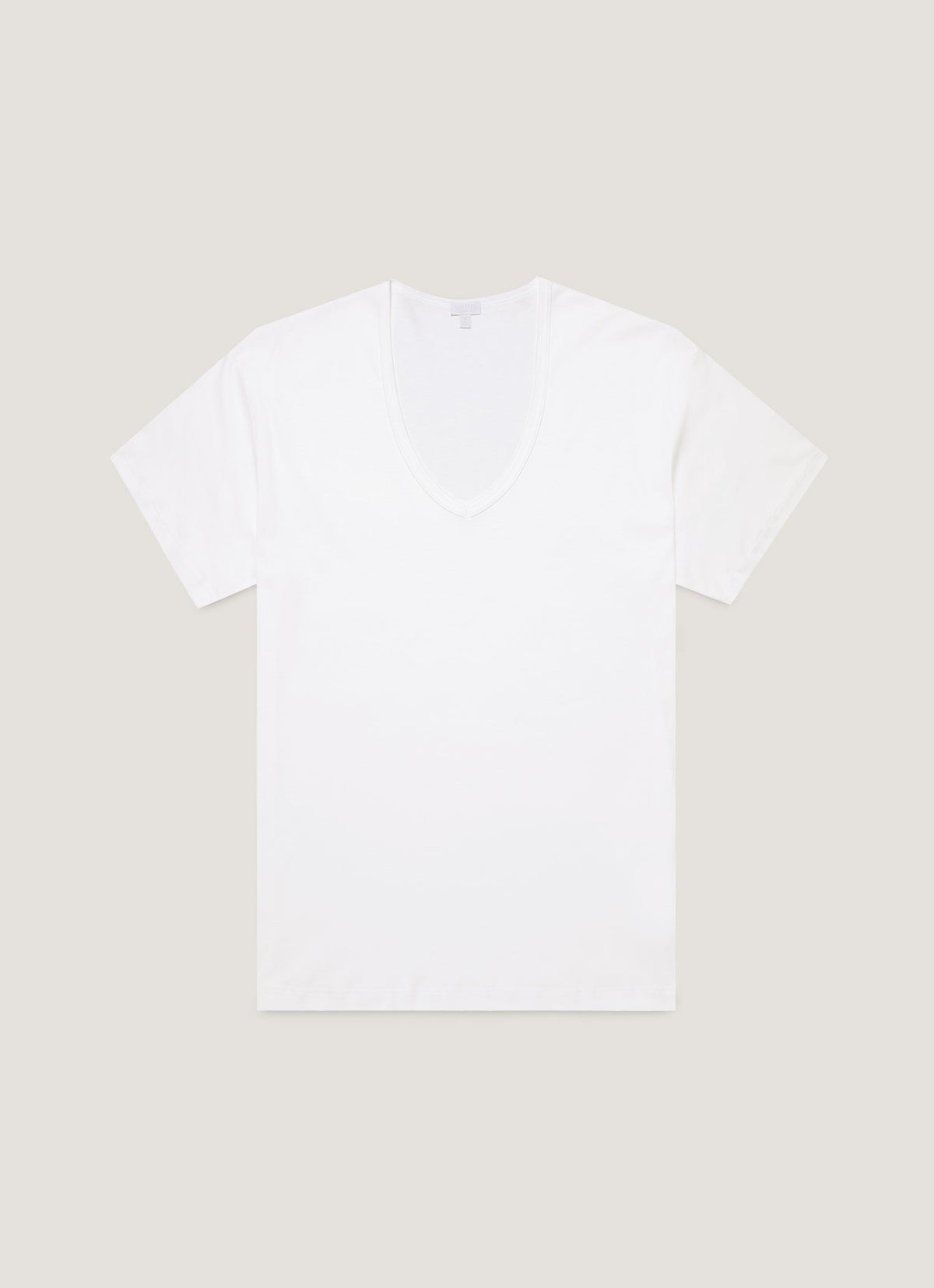 T-shirt col V premium pour homme, coton doux, coupe décontractée, blanc
