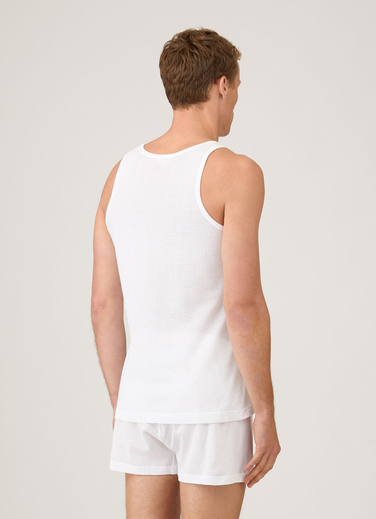 Débardeur en coton ajouré blanc pour homme