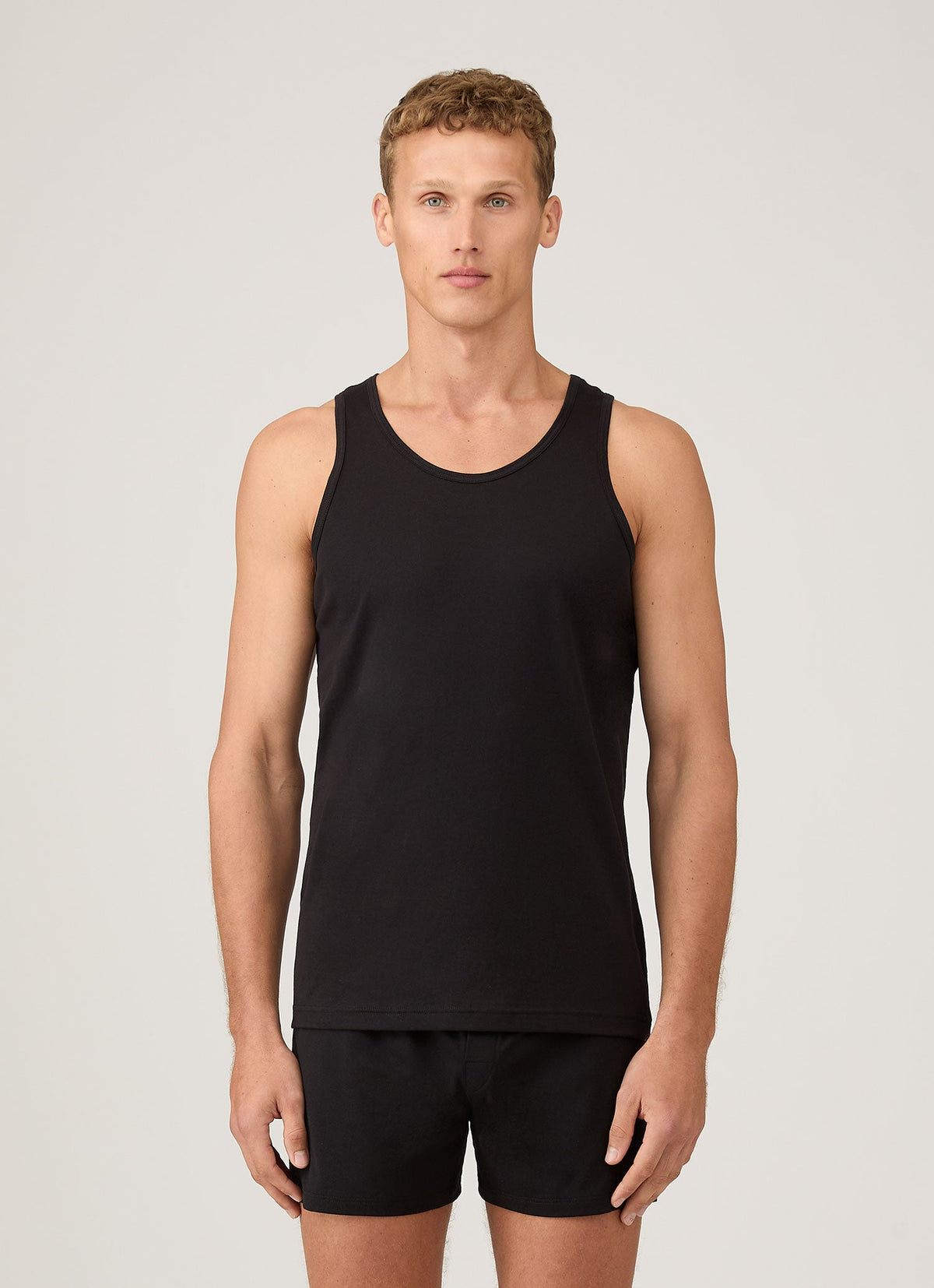 Débardeur Homme en Coton Superfin Noir